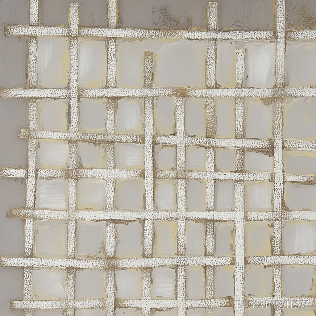 ARTOVITAS Woven Tranquility Minimalist Textured Beige Abstract Oil Painting - image 6