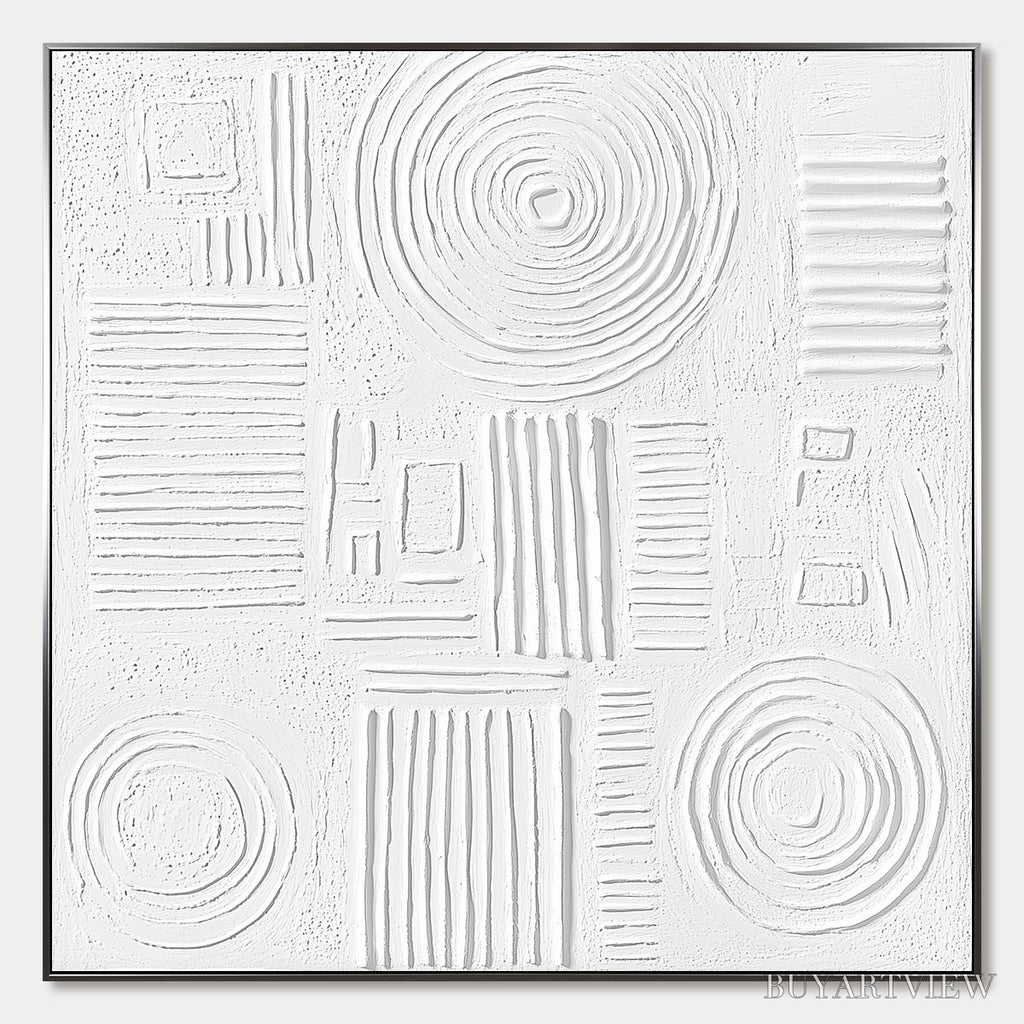 ARTOVITAS White Texture Minimalist Textured Abstract Oil Painting - image 1