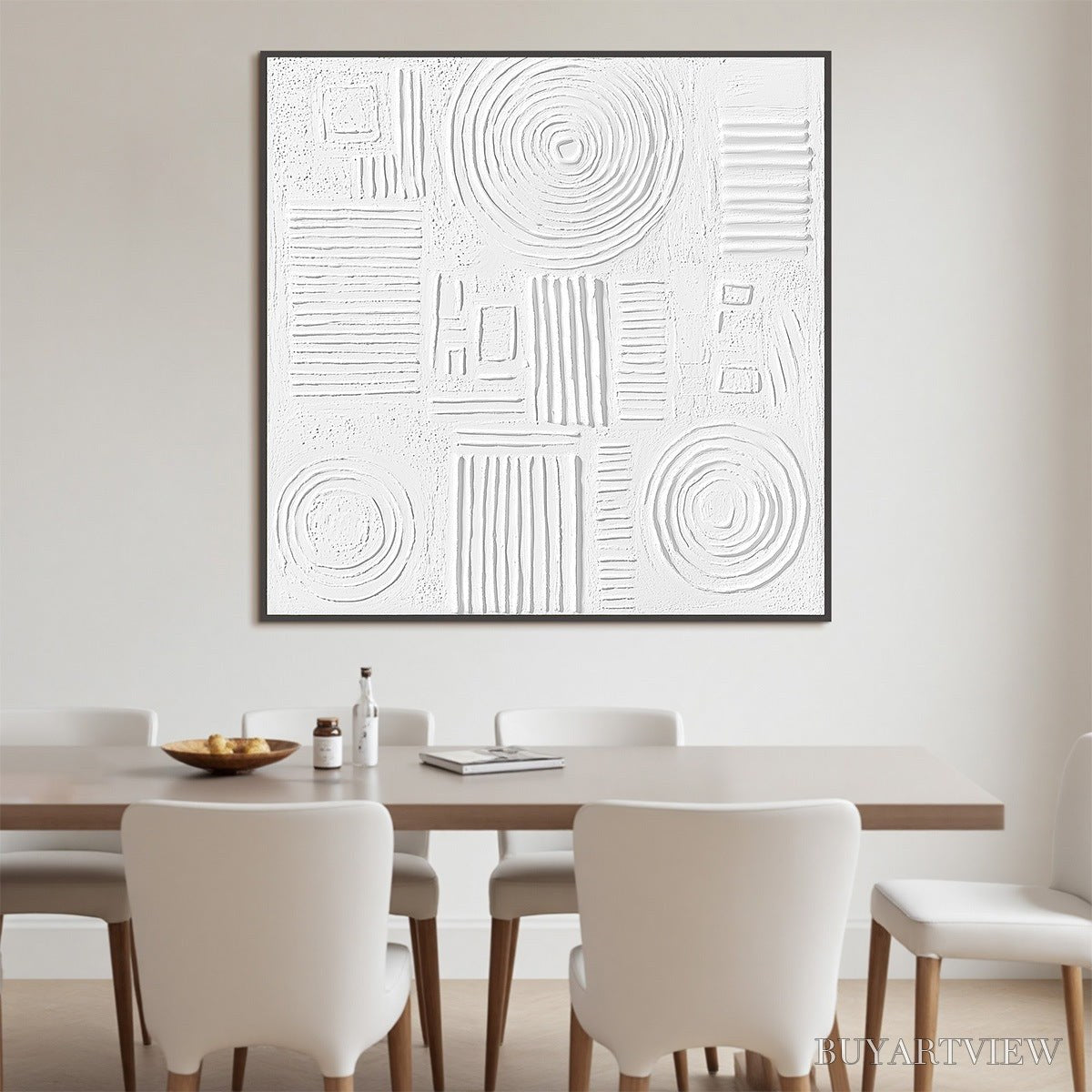 ARTOVITAS White Texture Minimalist Textured Abstract Oil Painting - image 2