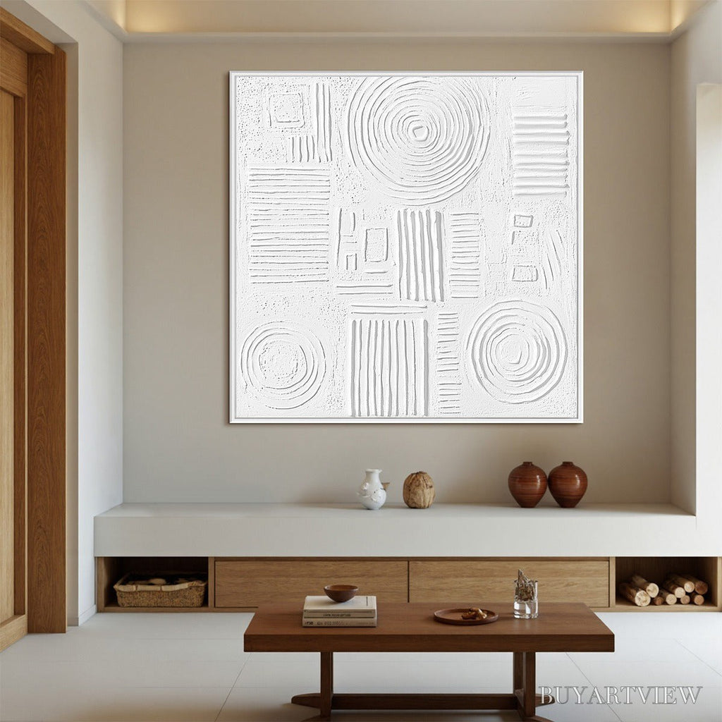 ARTOVITAS White Texture Minimalist Textured Abstract Oil Painting - image 4