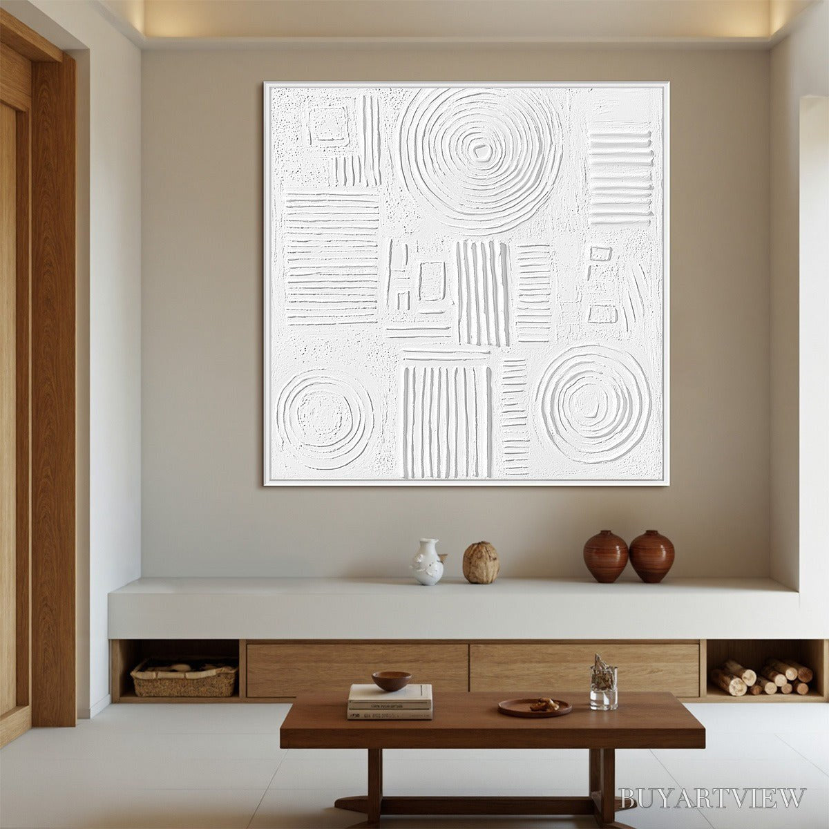 ARTOVITAS White Texture Minimalist Textured Abstract Oil Painting - image 4