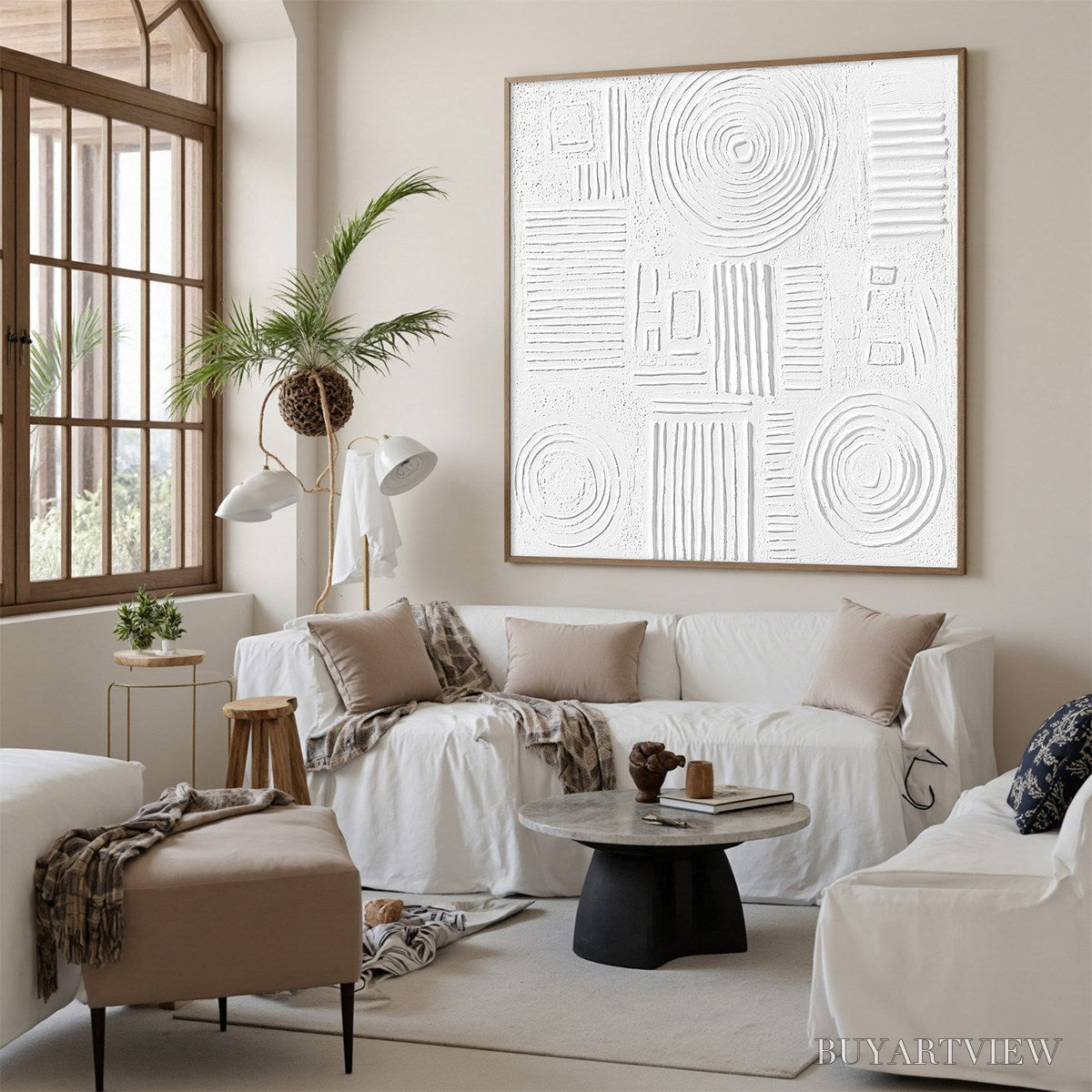 ARTOVITAS White Texture Minimalist Textured Abstract Oil Painting - image 5