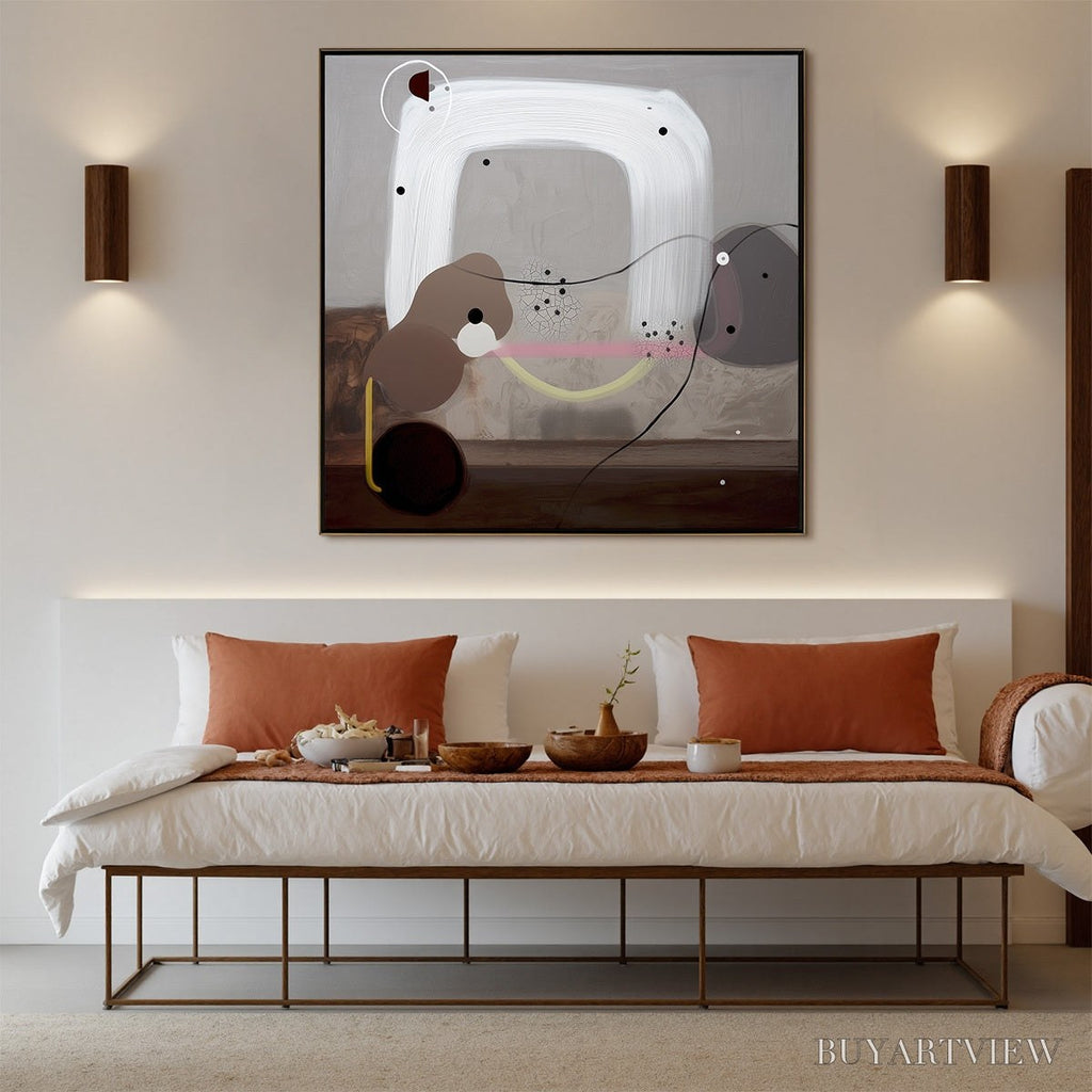 ARTOVITAS Abstract Balance – Minimalist Abstract Grey Oil Painting - image 4