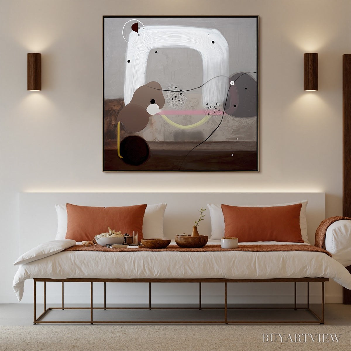 ARTOVITAS Abstract Balance – Minimalist Abstract Grey Oil Painting - image 4