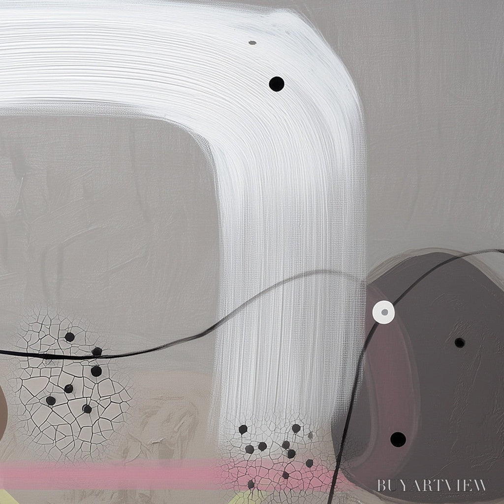 ARTOVITAS Abstract Balance – Minimalist Abstract Grey Oil Painting - image 5