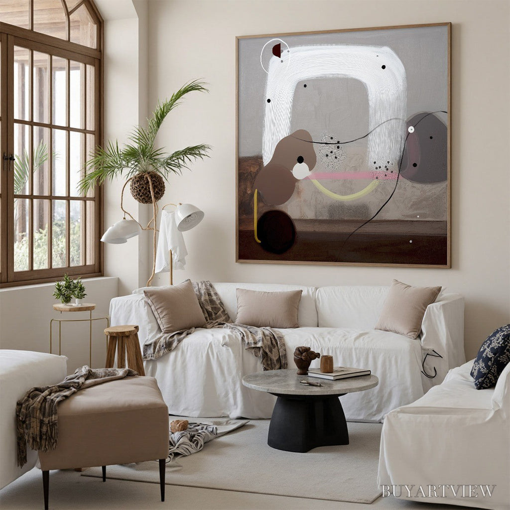 ARTOVITAS Abstract Balance – Minimalist Abstract Grey Oil Painting - image 6