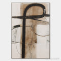 ARTOVITAS Earthy Abstract – Minimalist Abstract Oil Painting in Browns - image 1