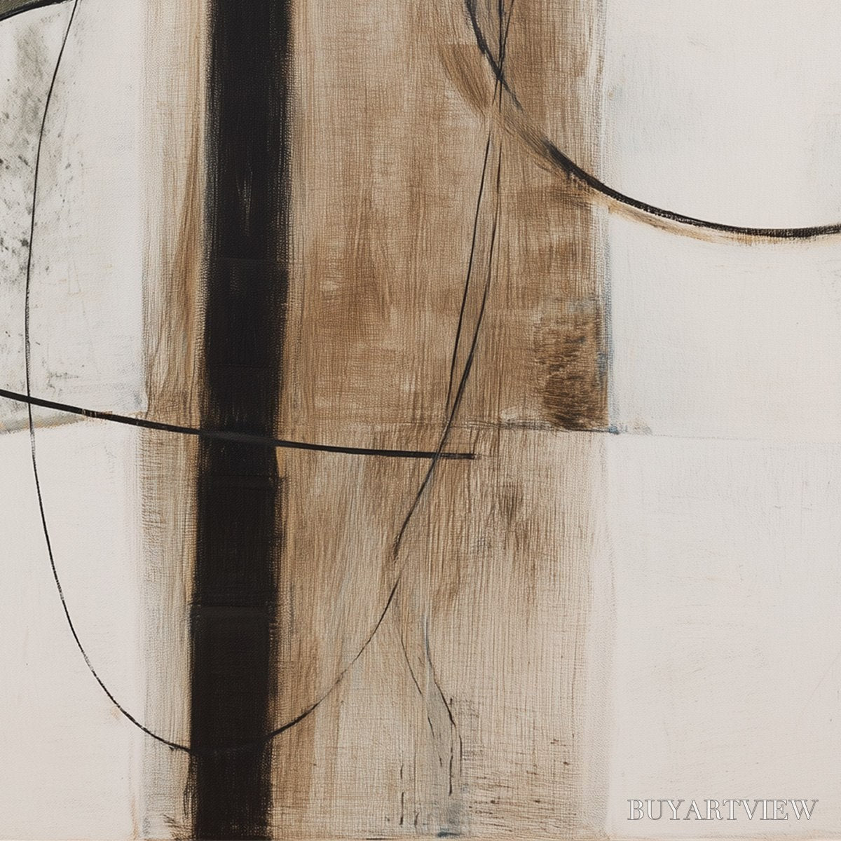 ARTOVITAS Earthy Abstract – Minimalist Abstract Oil Painting in Browns - image 6