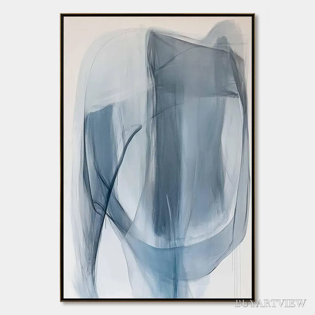 ARTOVITAS Blue Whispers – Abstract Minimalist Oil Painting - image 1