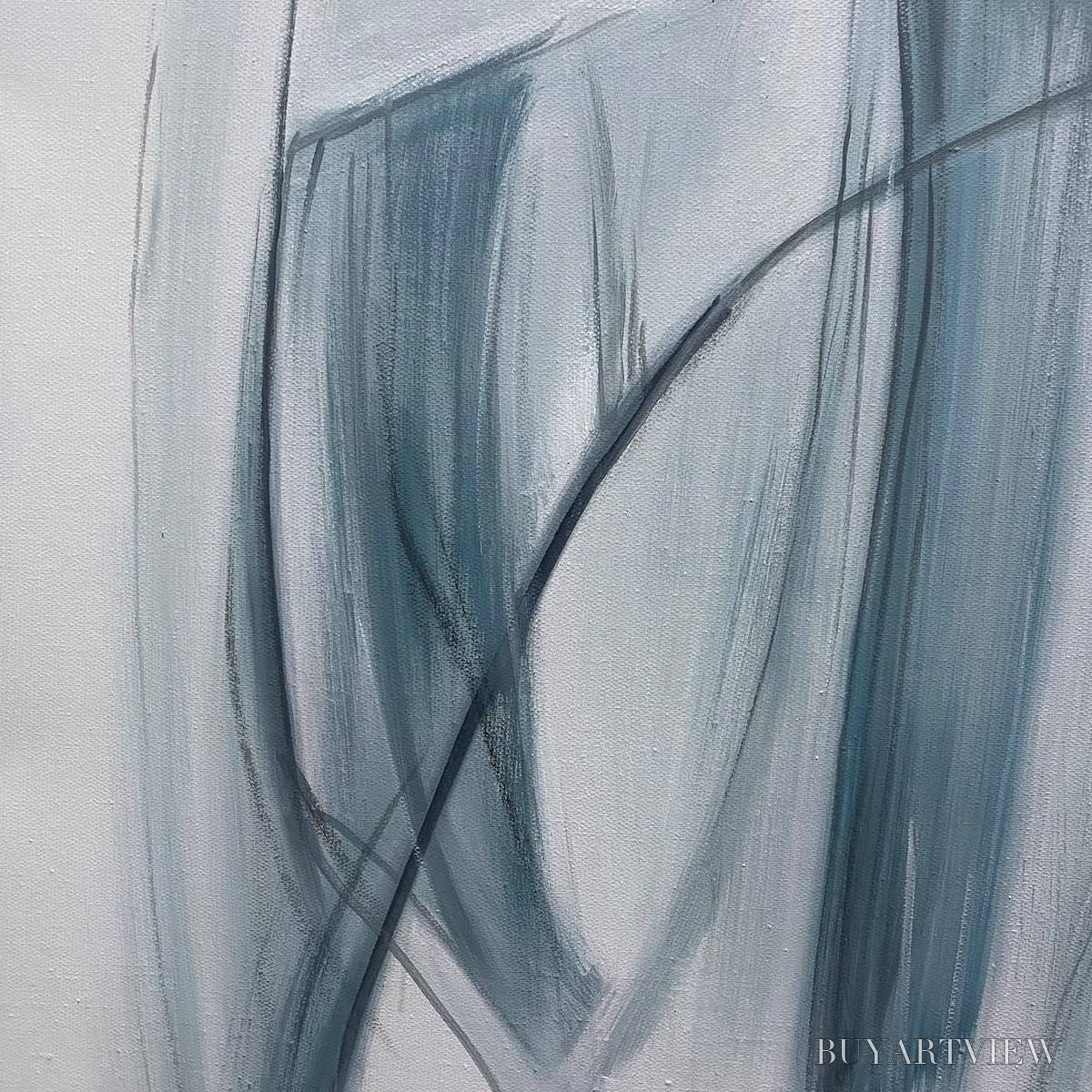 ARTOVITAS Blue Whispers – Abstract Minimalist Oil Painting - image 3