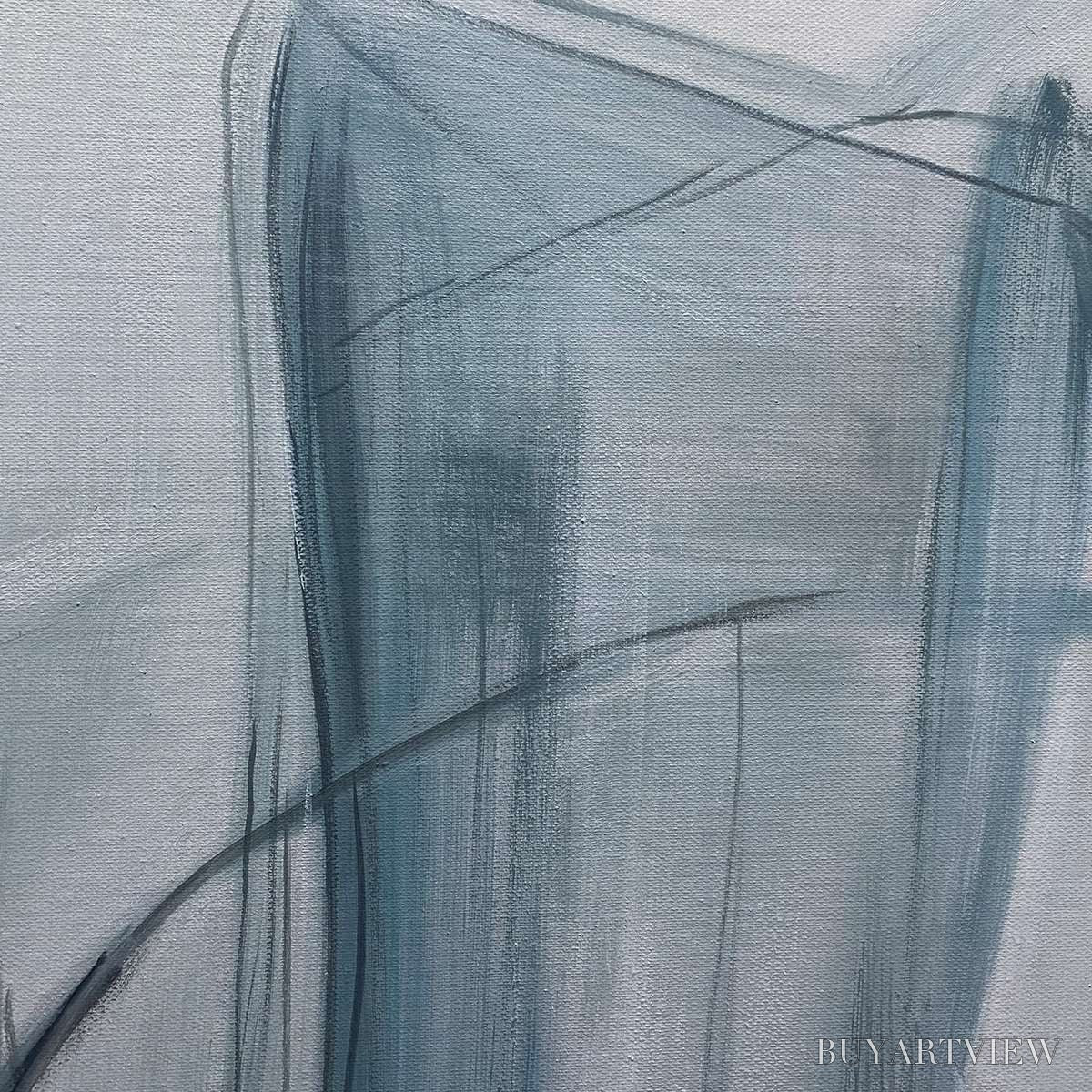 ARTOVITAS Blue Whispers – Abstract Minimalist Oil Painting - image 6