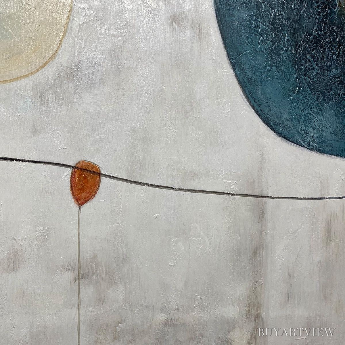 ARTOVITAS Serene Shapes – Textured Abstract Minimalist Oil Painting - image 3