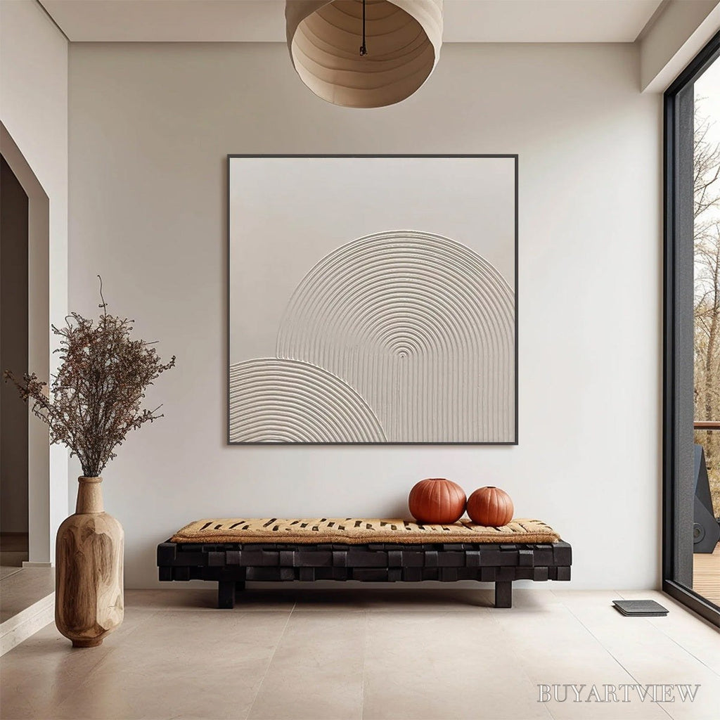 ARTOVITAS Sandstone Arches – Textured Minimalist Abstract Oil Painting - image 5