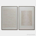 ARTOVITAS Serene Rhythms – Textured Minimalist Abstract Diptych - image 1