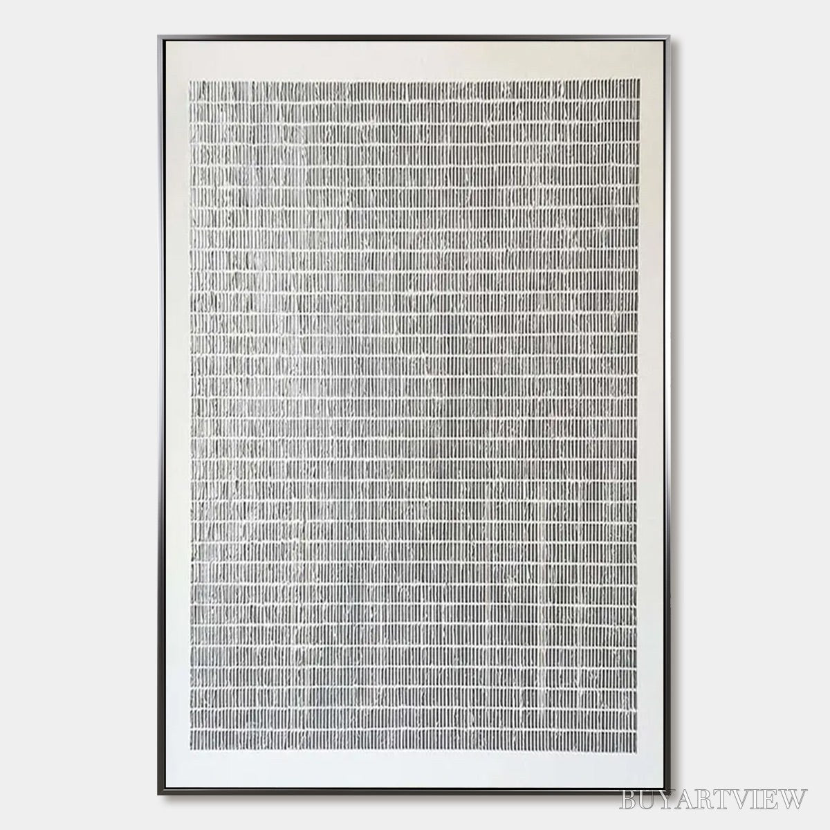 ARTOVITAS Silver Linings – Textured Minimalist Abstract Oil Painting - image 1
