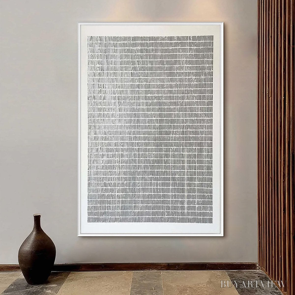 ARTOVITAS Silver Linings – Textured Minimalist Abstract Oil Painting - image 2