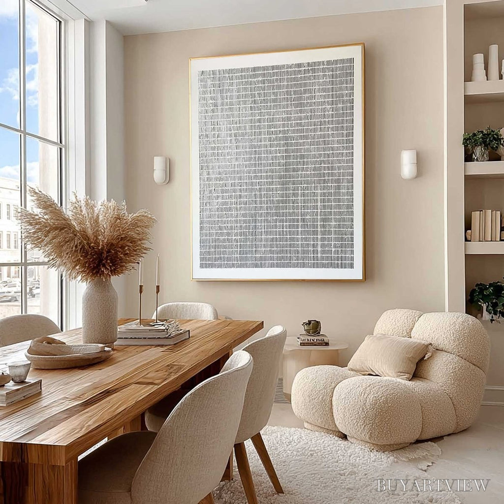 ARTOVITAS Silver Linings – Textured Minimalist Abstract Oil Painting - image 4