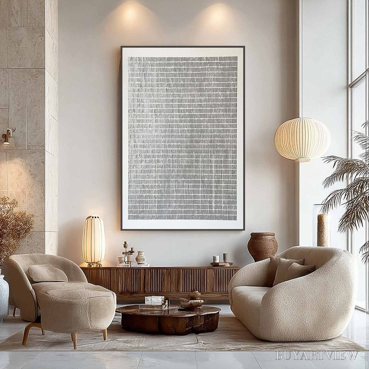 ARTOVITAS Silver Linings – Textured Minimalist Abstract Oil Painting - image 6