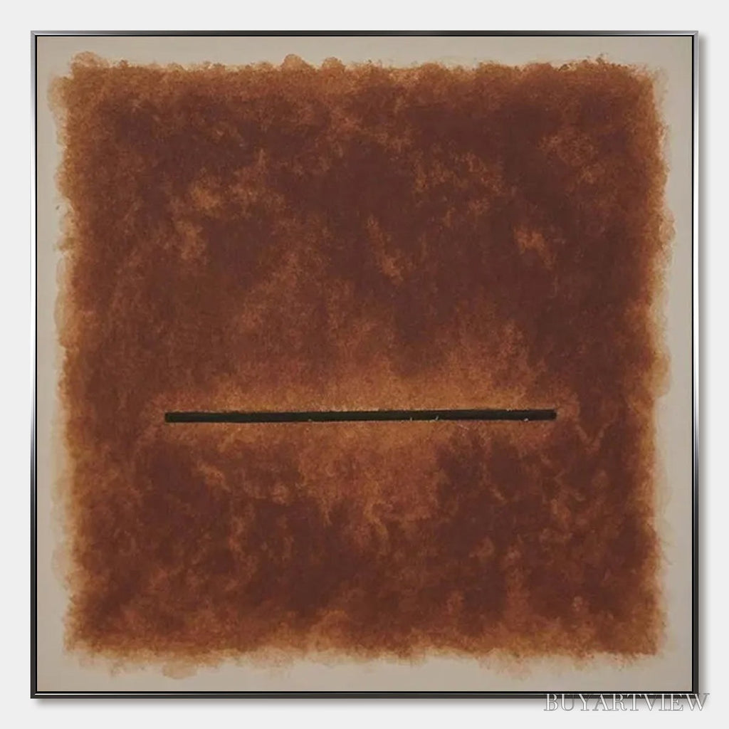 ARTOVITAS Horizon – Textured Minimalist Abstract Brown Oil Painting - image 1