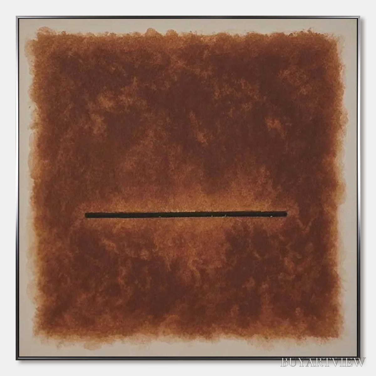 ARTOVITAS Horizon – Textured Minimalist Abstract Brown Oil Painting - image 1