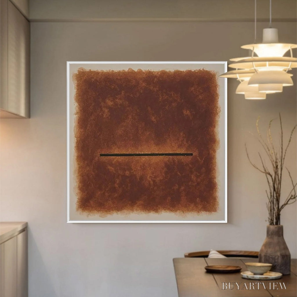 ARTOVITAS Horizon – Textured Minimalist Abstract Brown Oil Painting - image 2