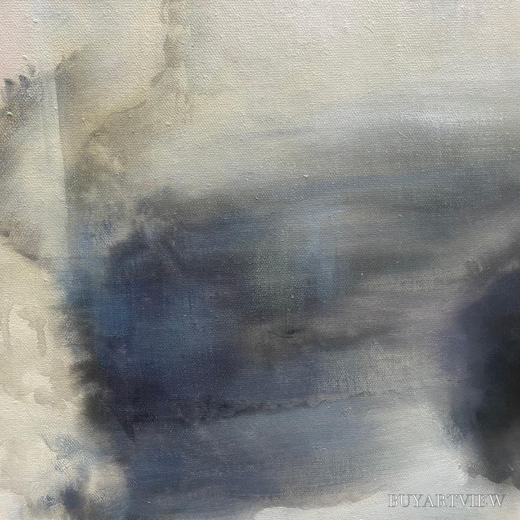 ARTOVITAS Dusk Shadows – Abstract Minimalist Neutral Tone Oil Painting - image 3