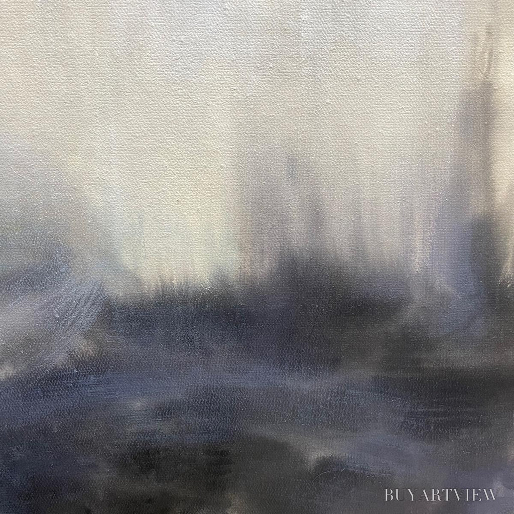 ARTOVITAS Dusk Shadows – Abstract Minimalist Neutral Tone Oil Painting - image 6