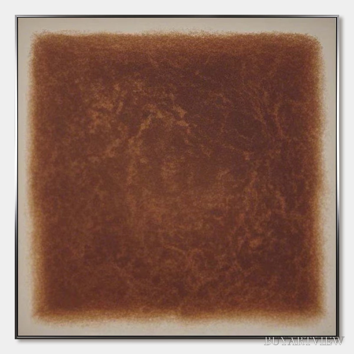 ARTOVITAS Umbra – Textured Abstract Square Brown Oil Painting - image 1