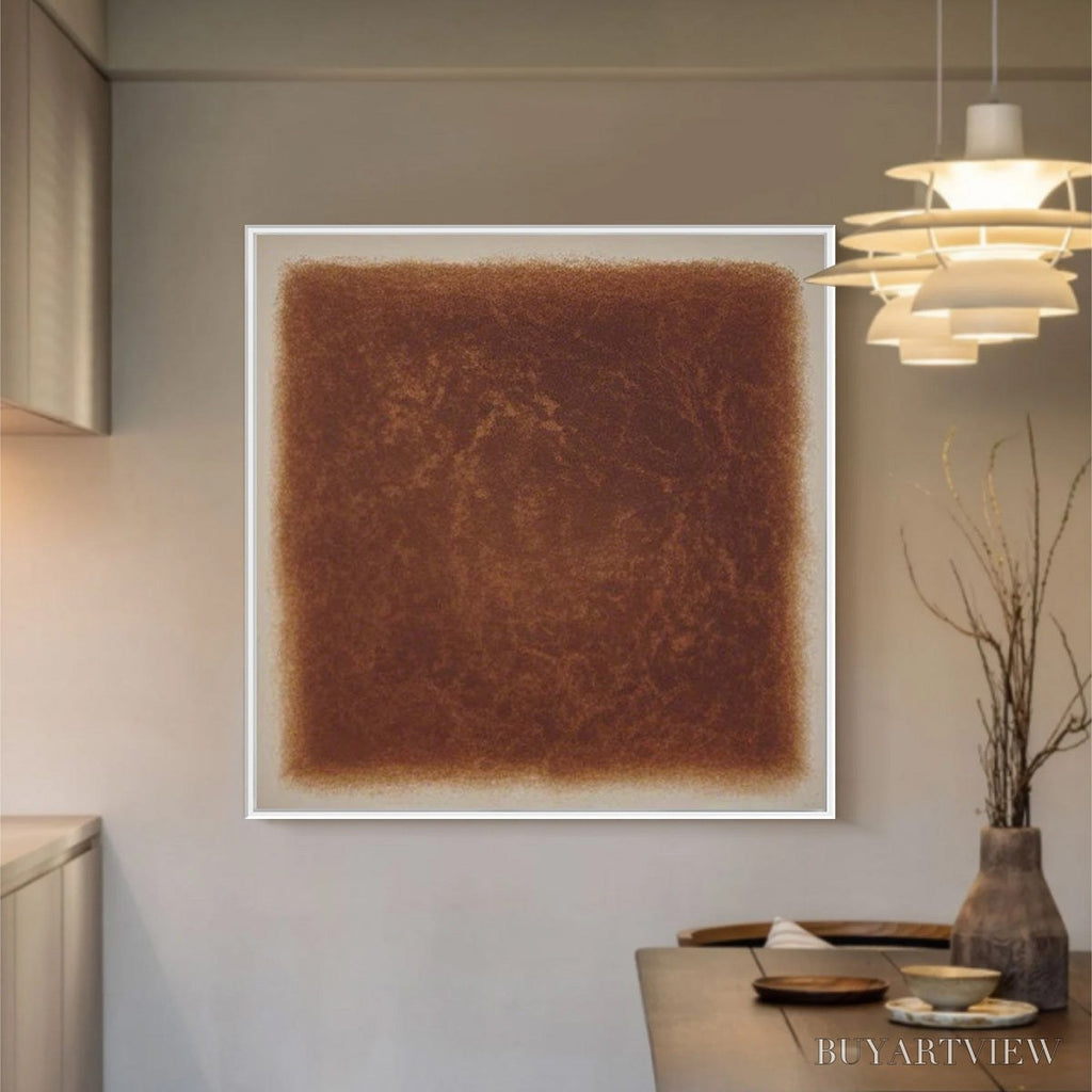 ARTOVITAS Umbra – Textured Abstract Square Brown Oil Painting - image 2