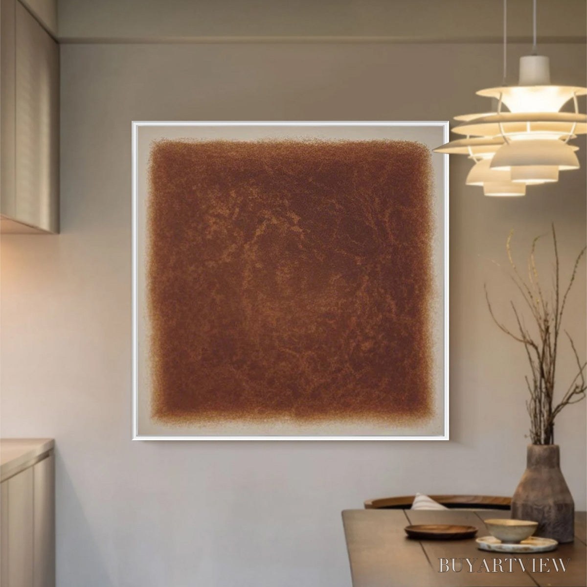 ARTOVITAS Umbra – Textured Abstract Square Brown Oil Painting - image 2