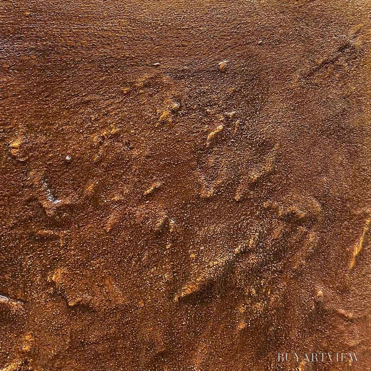 ARTOVITAS Umbra – Textured Abstract Square Brown Oil Painting - image 3