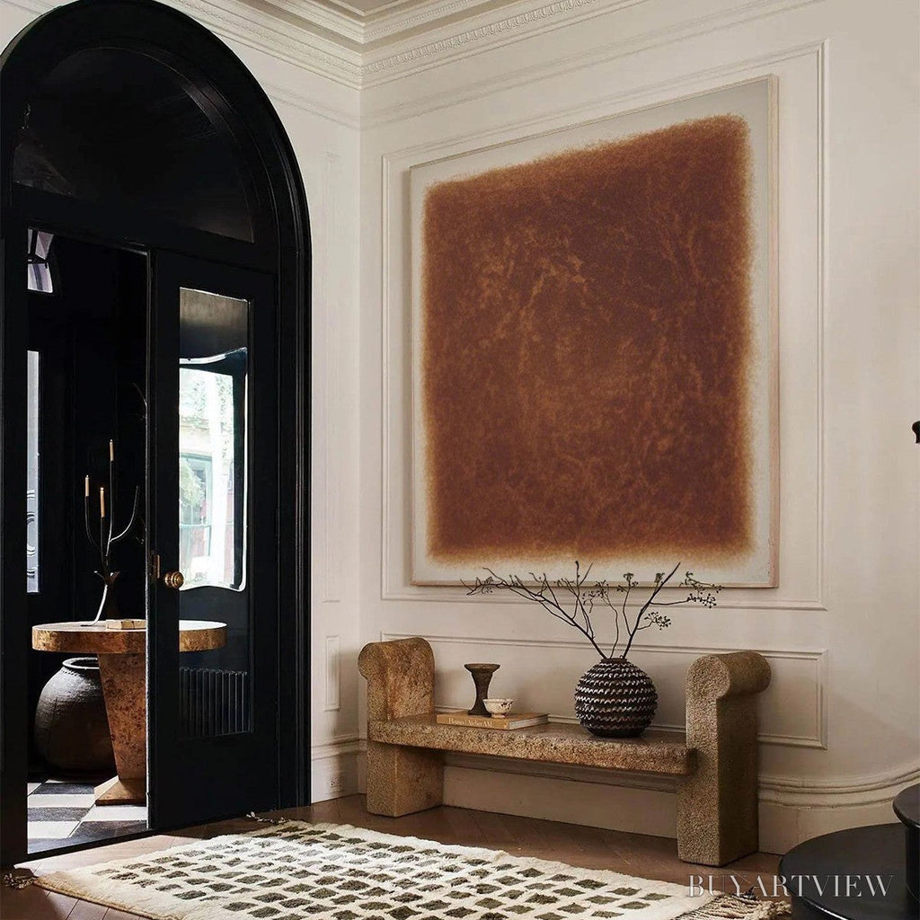 ARTOVITAS Umbra – Textured Abstract Square Brown Oil Painting - image 4