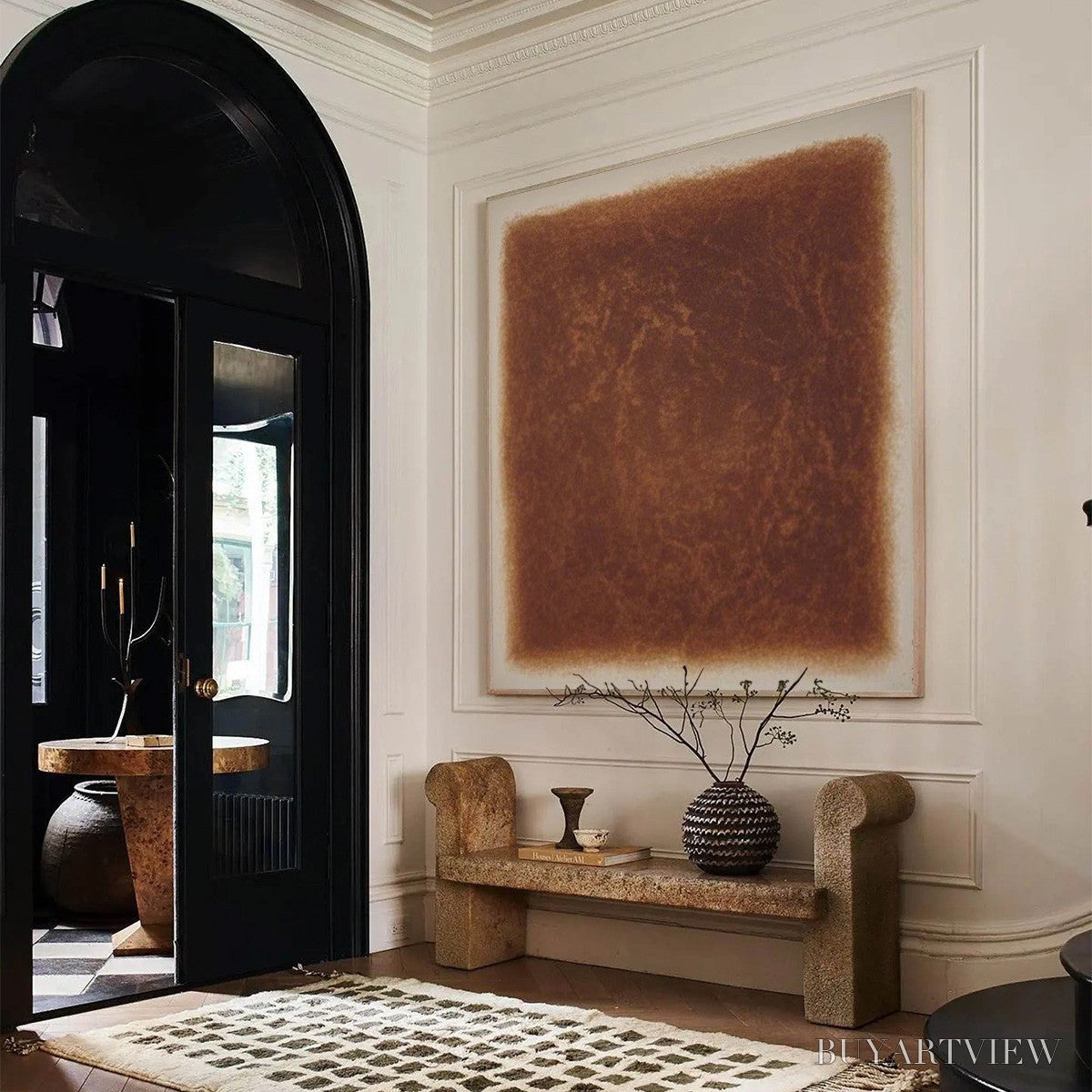 ARTOVITAS Umbra – Textured Abstract Square Brown Oil Painting - image 4