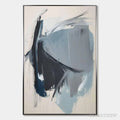 ARTOVITAS Azure Depths – Abstract Minimalist Blue and Grey Oil Painting - image 1