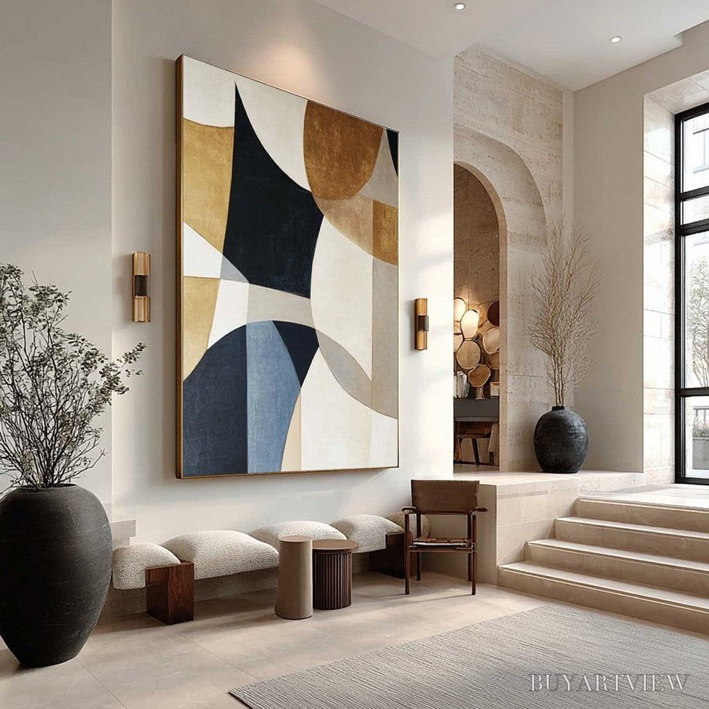 ARTOVITAS Geometric Balance – Abstract Minimalist Geometric Oil Painting - image 3