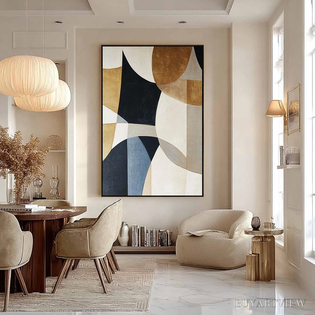 ARTOVITAS Geometric Balance – Abstract Minimalist Geometric Oil Painting - image 6