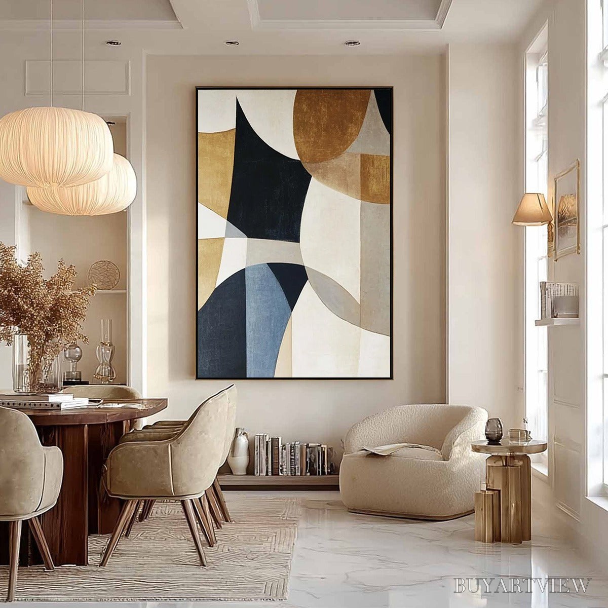 ARTOVITAS Geometric Balance – Abstract Minimalist Geometric Oil Painting - image 6