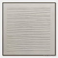 ARTOVITAS Serene Lines – Minimalist Textured White Abstract Oil Painting - image 1