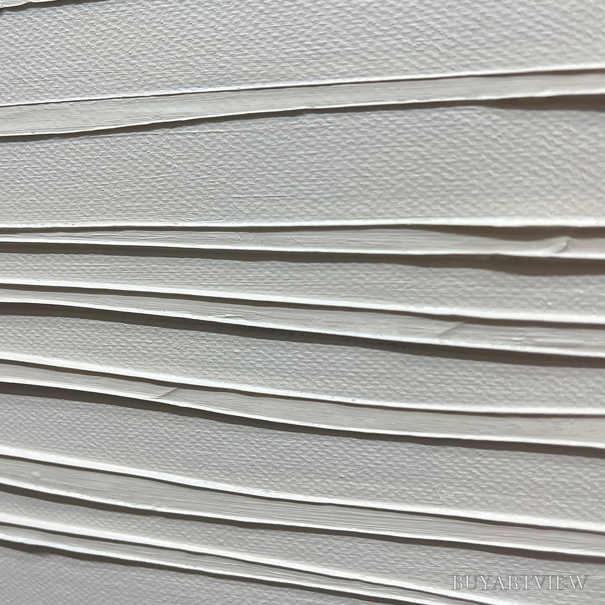 ARTOVITAS Serene Lines – Minimalist Textured White Abstract Oil Painting - image 3