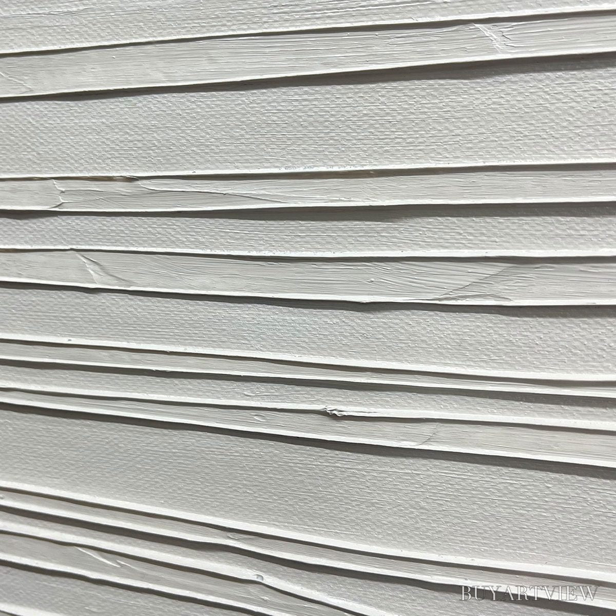 ARTOVITAS Serene Lines – Minimalist Textured White Abstract Oil Painting - image 5