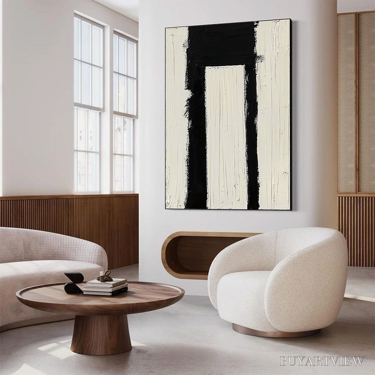 ARTOVITAS Gateway – Textured Minimalist Abstract Oil Painting - image 5