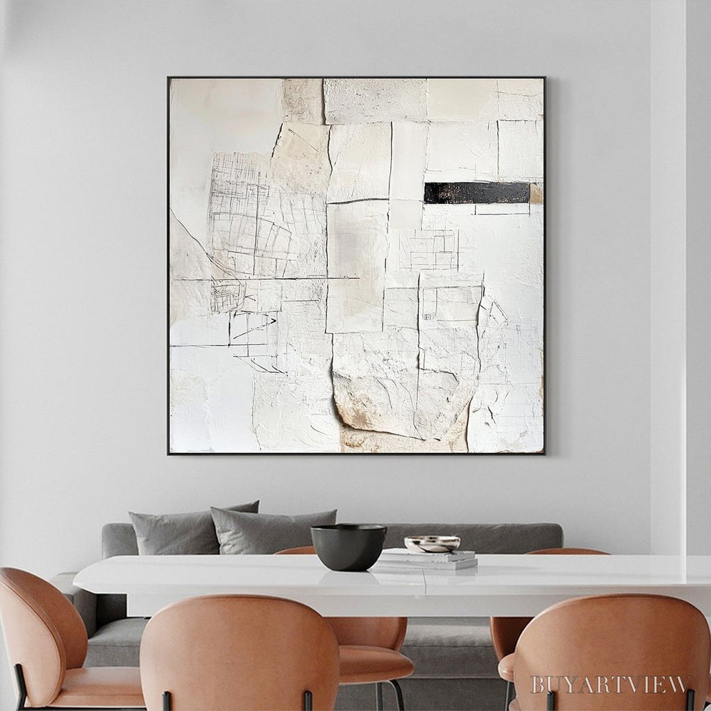 ARTOVITAS Deconstructed Plans – Textured Minimalist Architectural Abstract Painting - image 5