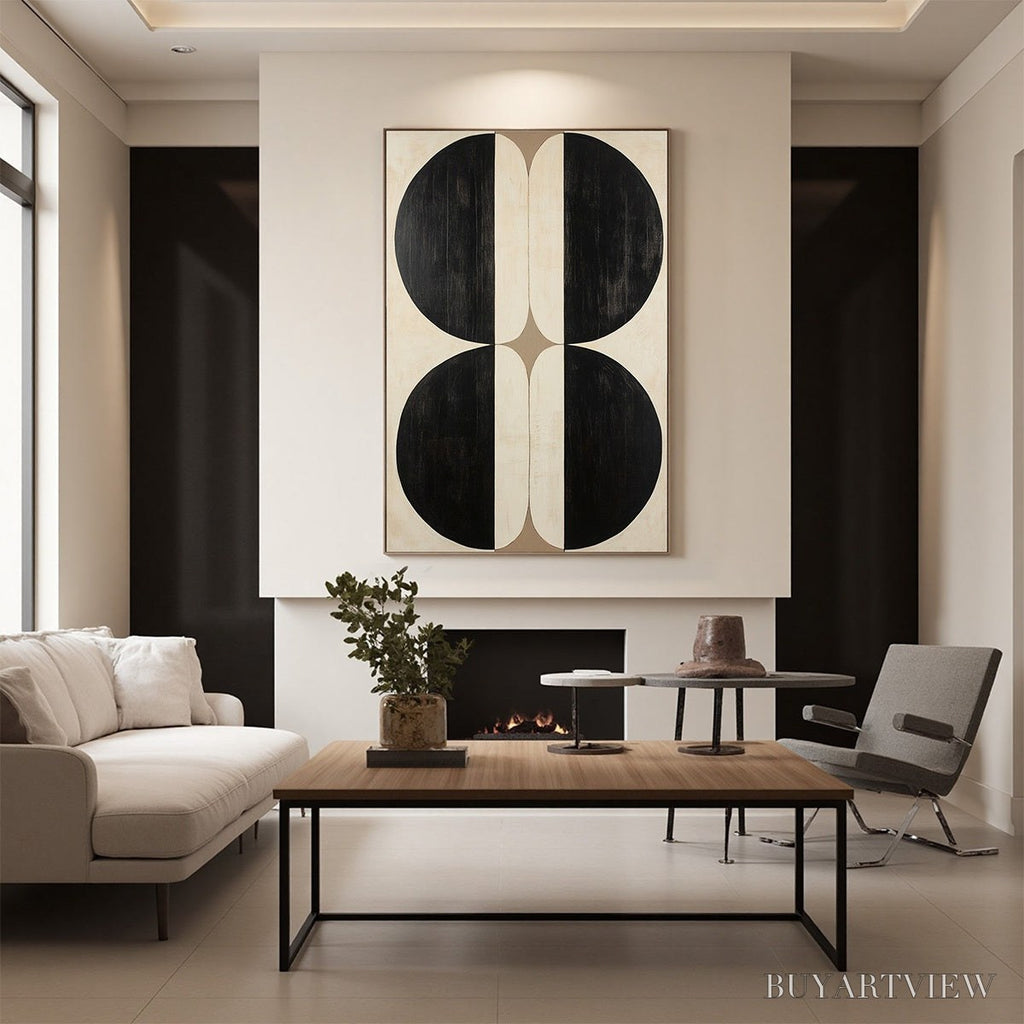 ARTOVITAS Symmetry – Minimalist Geometric Abstract Oil Painting - image 2
