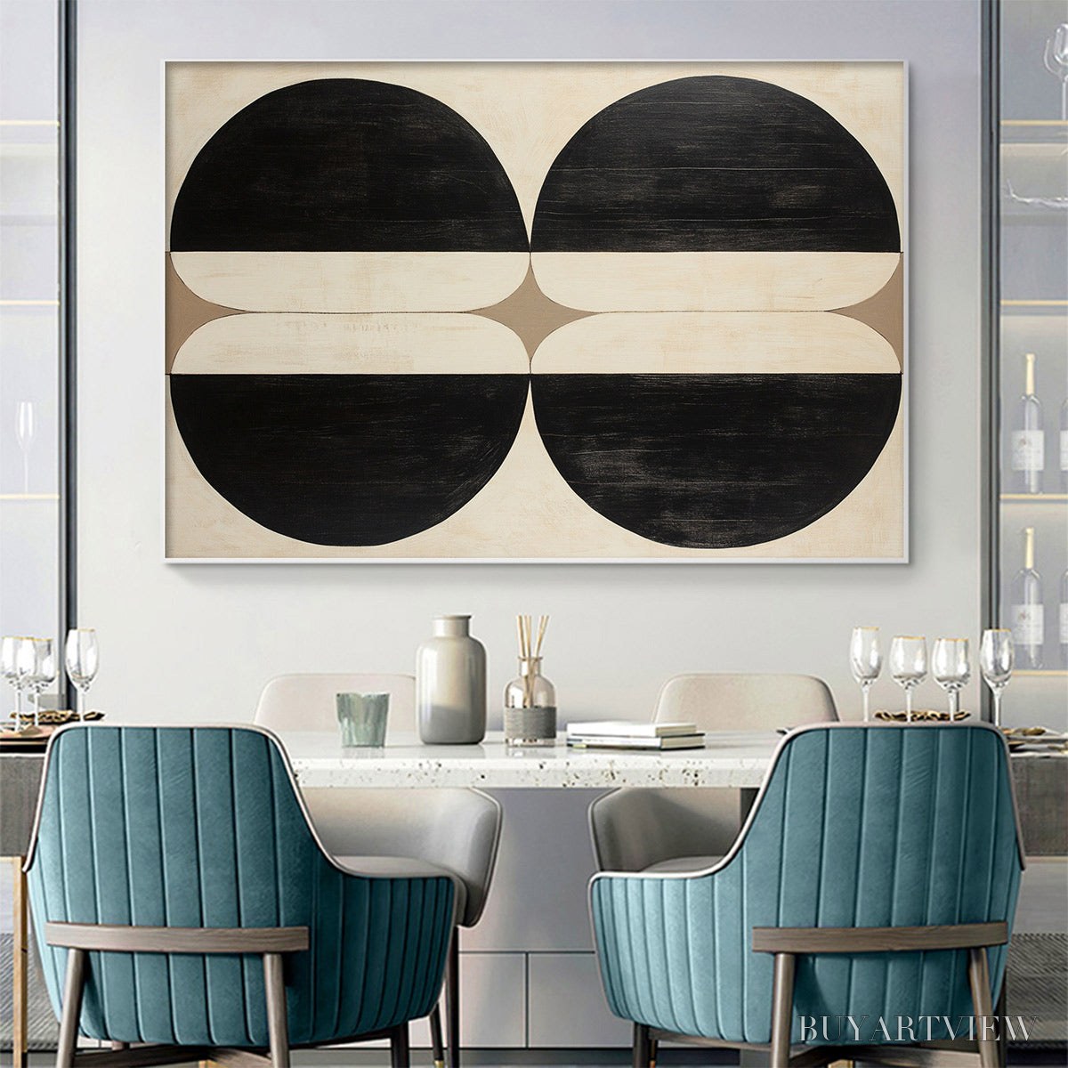 ARTOVITAS Symmetry – Minimalist Geometric Abstract Oil Painting - image 4