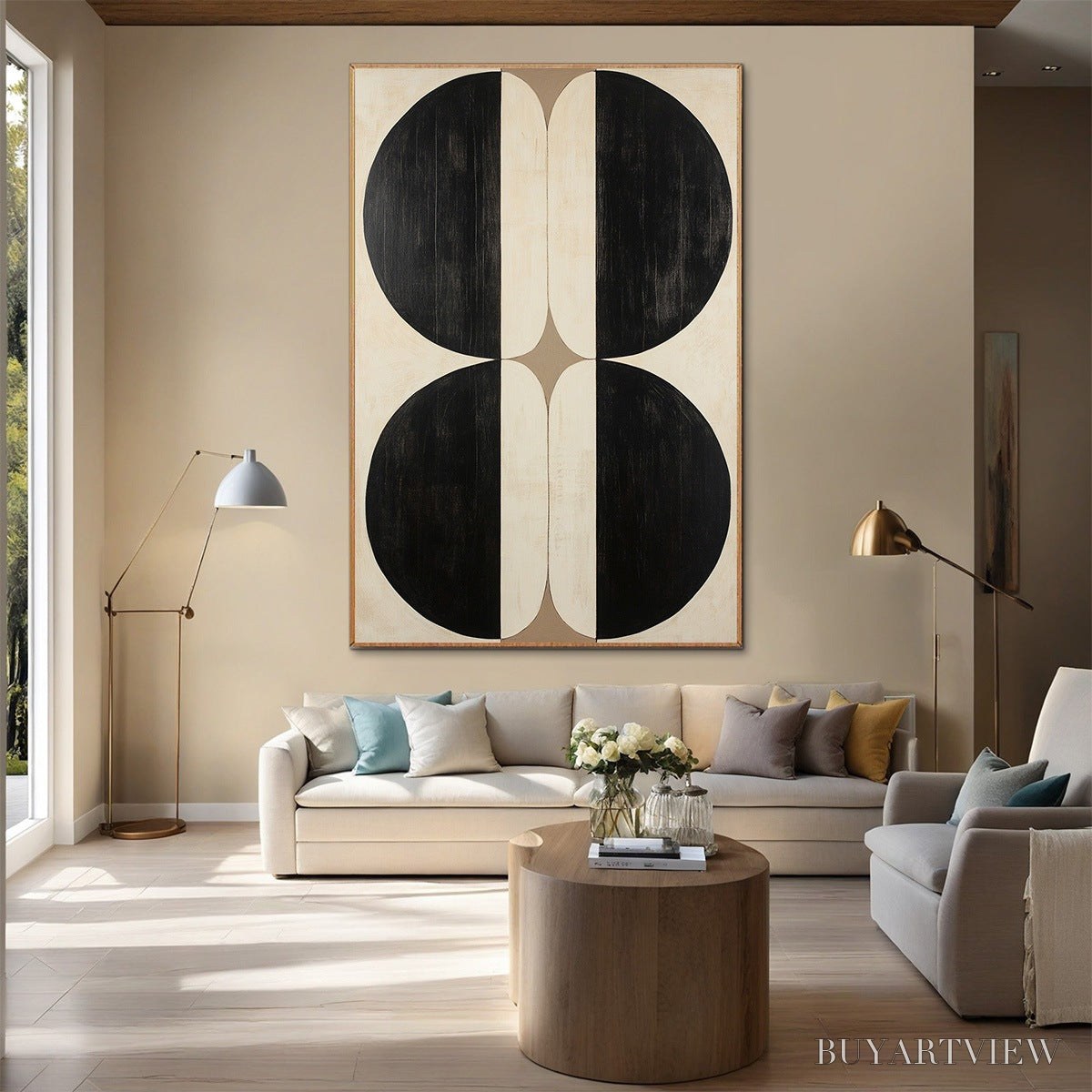 ARTOVITAS Symmetry – Minimalist Geometric Abstract Oil Painting - image 5