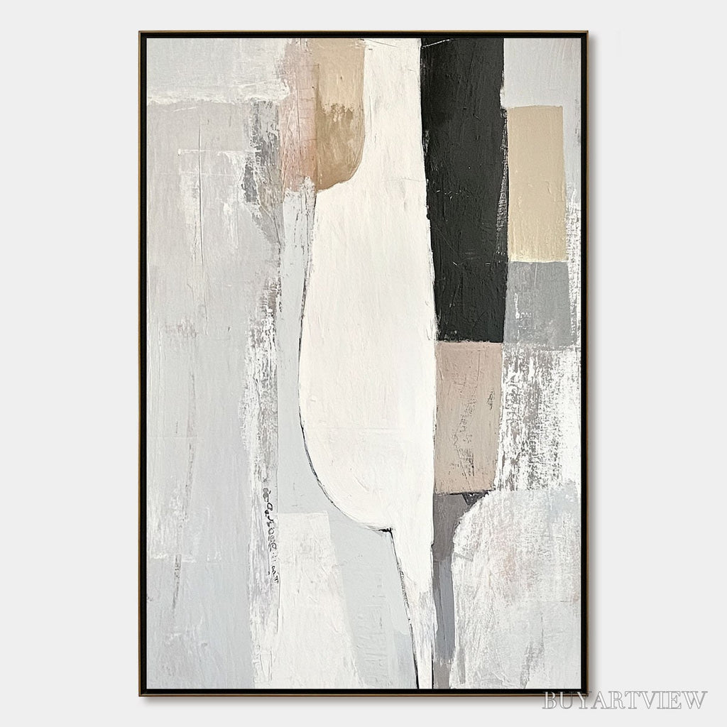 ARTOVITAS Structured Calm – Textured Minimalist Abstract Oil Painting - image 1