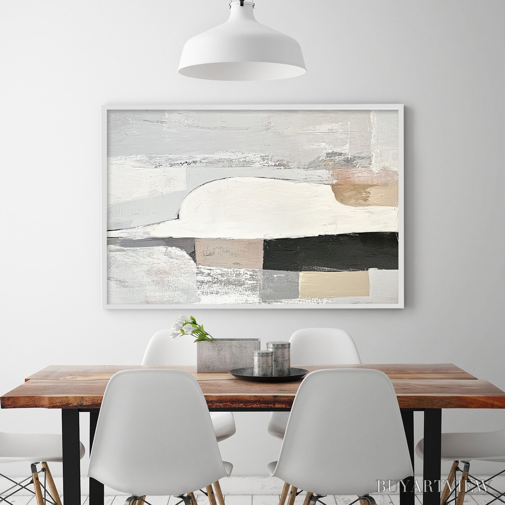 ARTOVITAS Structured Calm – Textured Minimalist Abstract Oil Painting - image 4