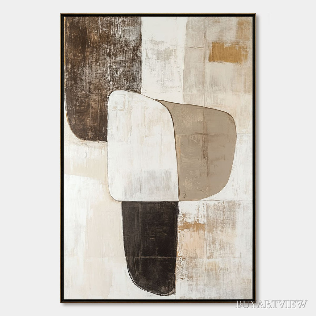 ARTOVITAS Earthen Forms – Textured Minimalist Abstract Oil Painting - image 1