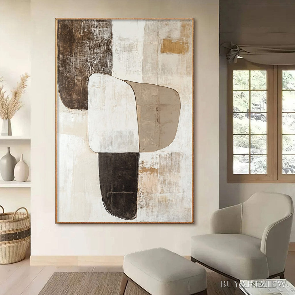 ARTOVITAS Earthen Forms – Textured Minimalist Abstract Oil Painting - image 2