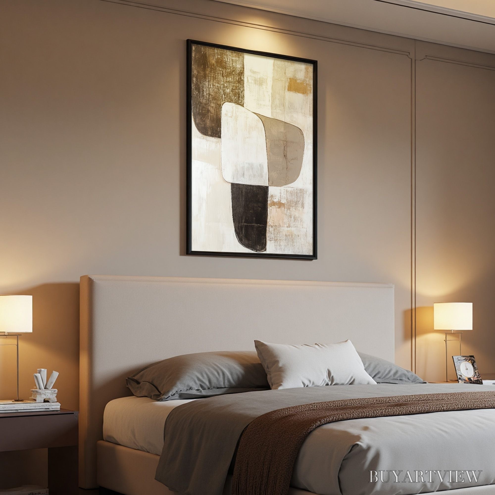 ARTOVITAS Earthen Forms – Textured Minimalist Abstract Oil Painting - image 5